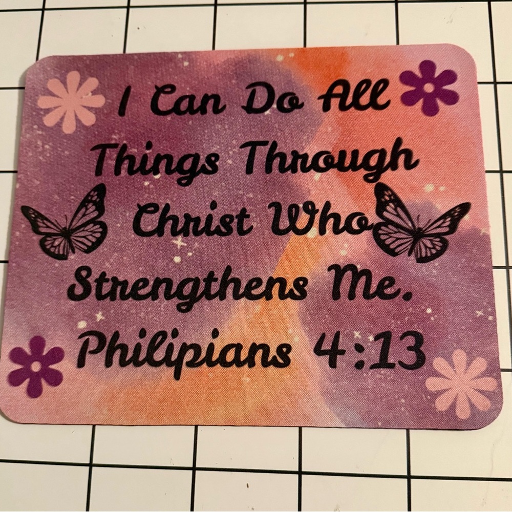 Inspirational Philippians 4:13 Mouse Pad